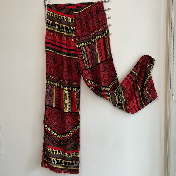 Kente Style Printed Rayon Flow pants - Picture 2 of 3